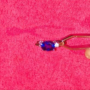 Blue Sapphire w/White Sapphire Earrings